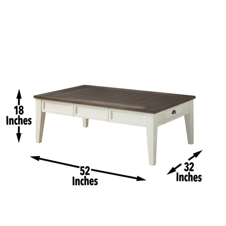 Cayla Cocktail Table, Dark Oak/White from Steve Silver - Luna Furniture