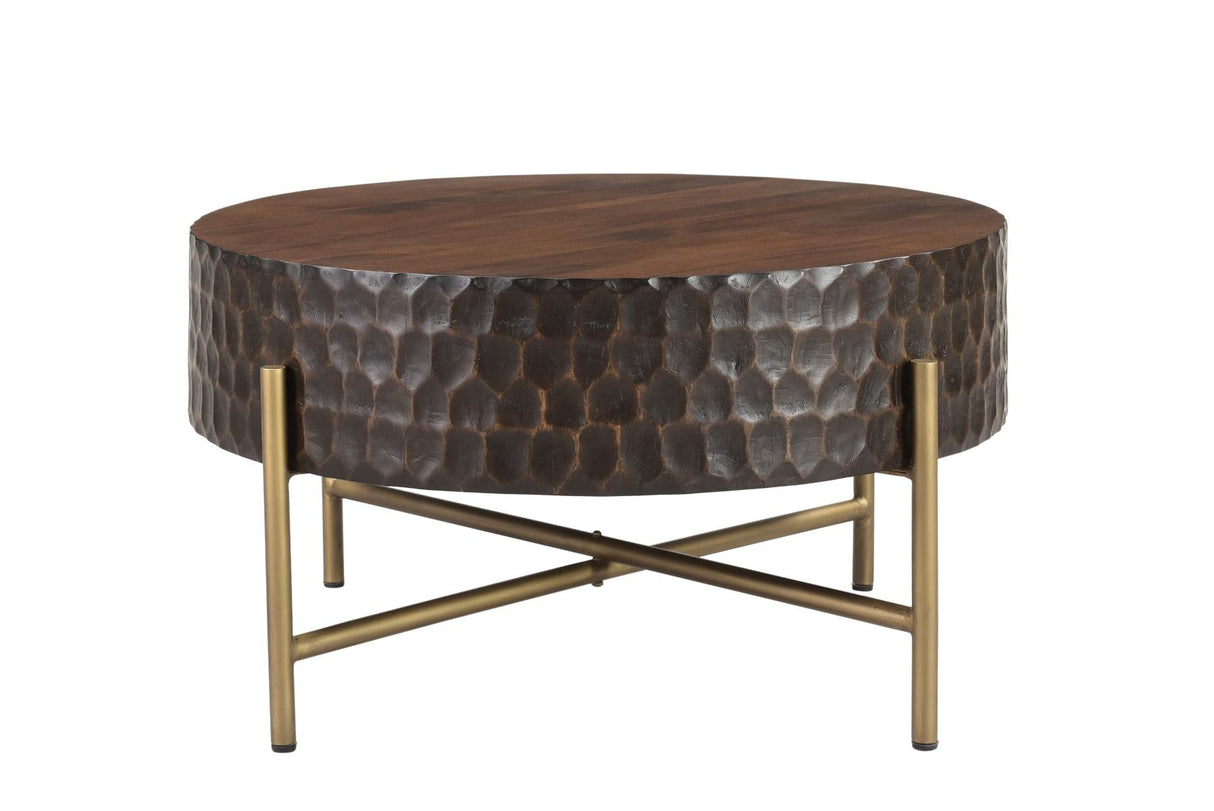 Santa Cruz 34" Round Coffee Table in Two Tone from Home Trends & Design - Luna Furniture