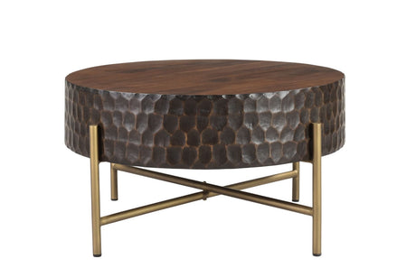 Santa Cruz 34" Round Coffee Table in Two Tone from Home Trends & Design - Luna Furniture