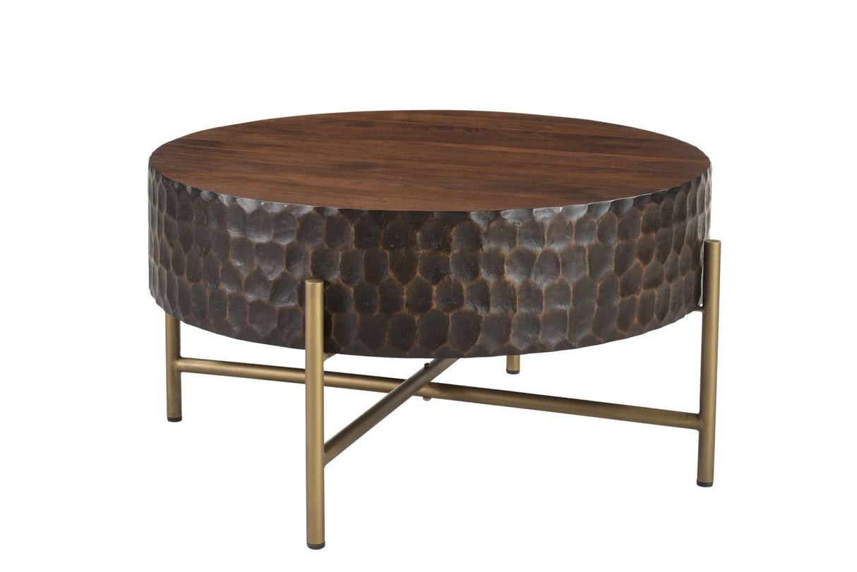 Santa Cruz 34" Round Coffee Table in Two Tone from Home Trends & Design - Luna Furniture