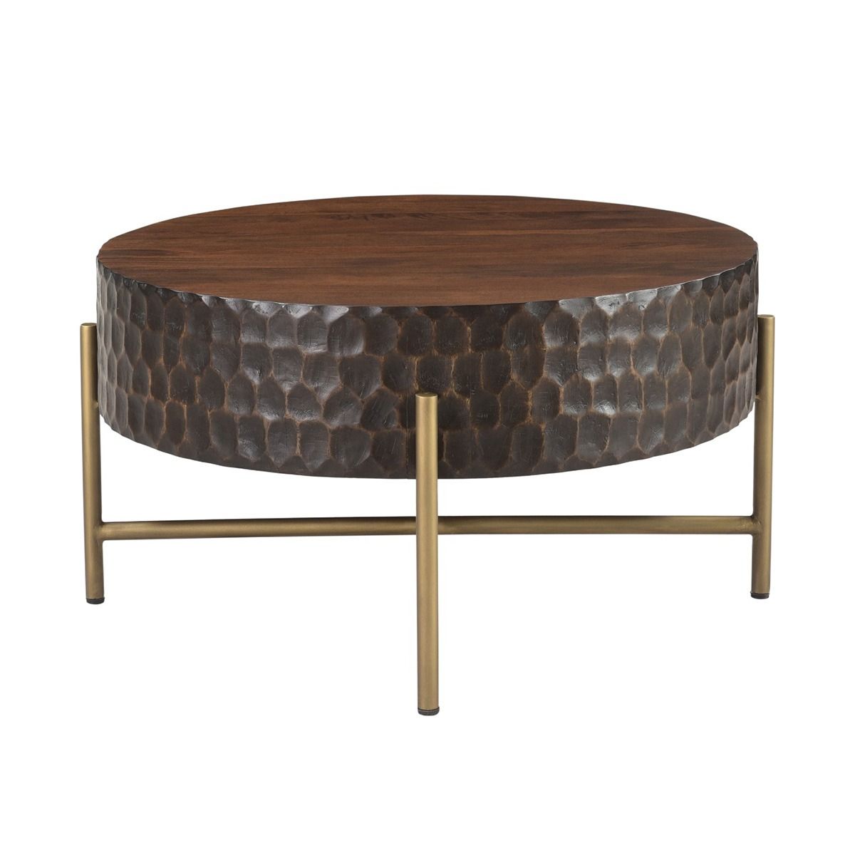 Santa Cruz 34" Round Coffee Table in Two Tone from Home Trends & Design - Luna Furniture