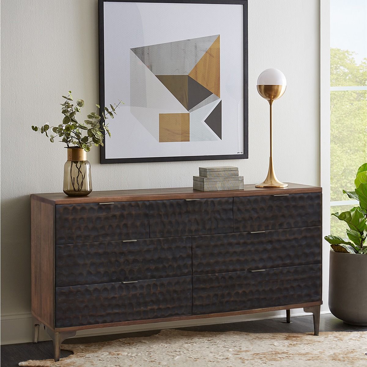 Santa Cruz 60" Dresser in Two Tone from Home Trends & Design - Luna Furniture