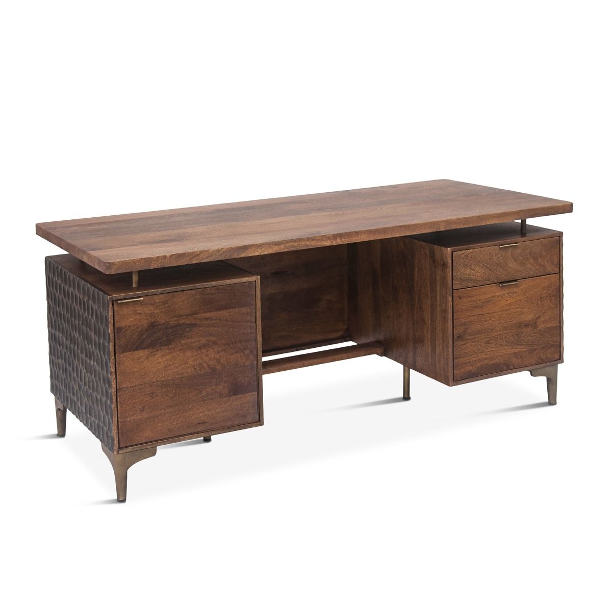 Santa Cruz 66" Office Desk in Two Tone from Home Trends & Design - Luna Furniture