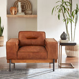 Portofino Modern 42" Accent Chair in Cocoa Brown Leather from Home Trends & Design - Luna Furniture