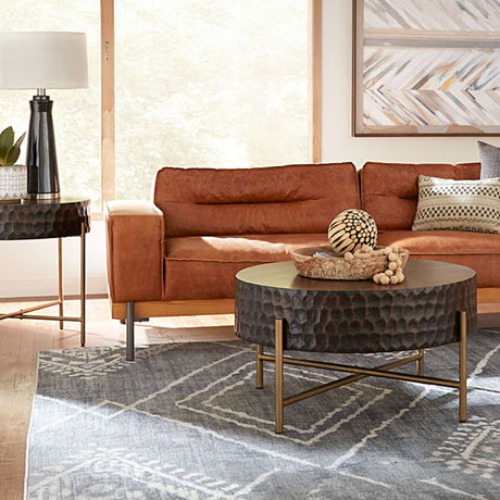 Santa Cruz 34" Round Coffee Table in Two Tone from Home Trends & Design - Luna Furniture