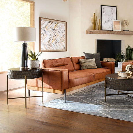 Santa Cruz 24" Round Side Table in Two Tone from Home Trends & Design - Luna Furniture