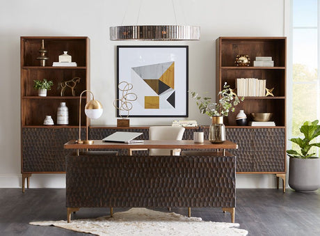 Santa Cruz 66" Office Desk in Two Tone from Home Trends & Design - Luna Furniture