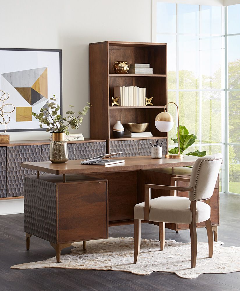 Santa Cruz 66" Office Desk in Two Tone from Home Trends & Design - Luna Furniture