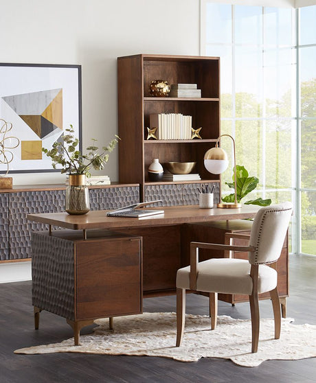 Santa Cruz 66" Office Desk in Two Tone from Home Trends & Design - Luna Furniture