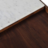 Serene 45" Coffee Table with White Marble in Walnut and Brass Base from Home Trends & Design - Luna Furniture