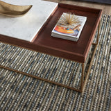 Serene 45" Coffee Table with White Marble in Walnut and Brass Base from Home Trends & Design - Luna Furniture