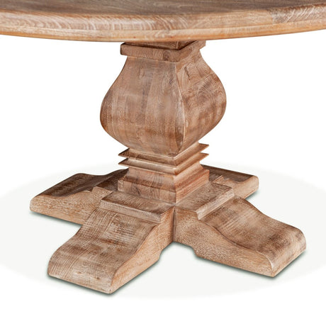 San Rafael 72" Round Dining Table in Antique Oak from Home Trends & Design - Luna Furniture