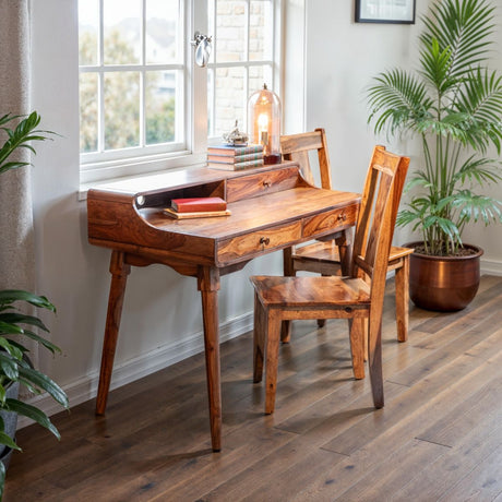 Salem Office Desk 45" in Natural Sheesham from Home Trends & Design - Luna Furniture