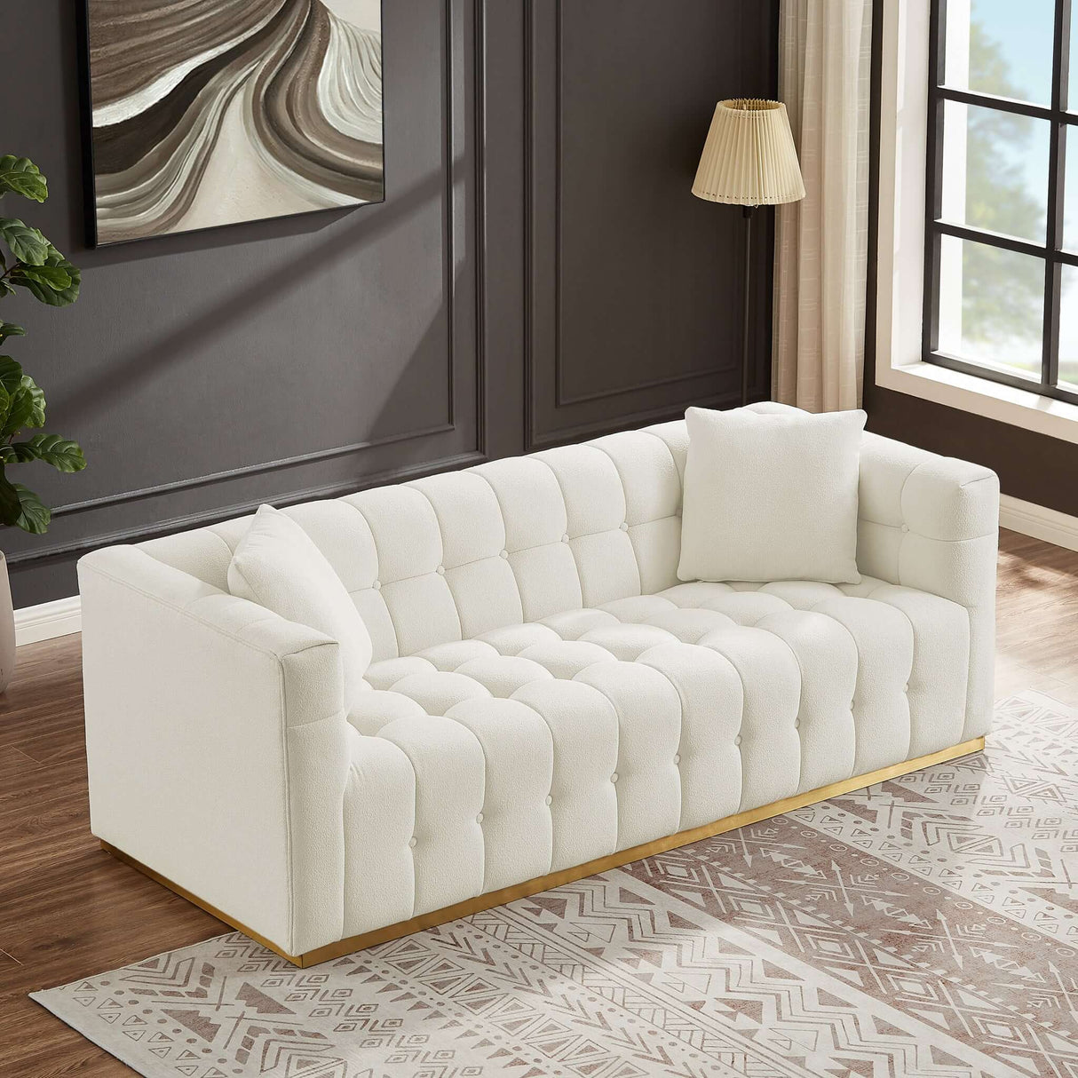 Eleanor Sofa Beige Boucle from Ashcroft Furniture - Luna Furniture