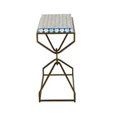 Taara 24" Side Table with Horn Inlay and Brass Base from Home Trends & Design - Luna Furniture