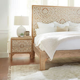 Tangiers 26" Nightstand in Carved Natural White from Home Trends & Design - Luna Furniture