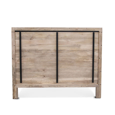 Tangiers Queen Bed in Carved Natural White from Home Trends & Design - Luna Furniture
