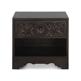 Taj 26" Nightstand with Plinth Base in Vintage Brown from Home Trends & Design - Luna Furniture