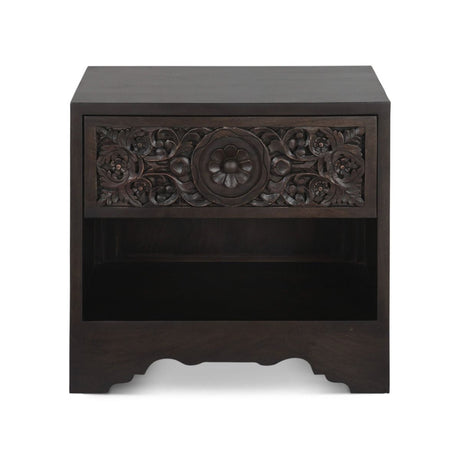 Taj 26" Nightstand with Plinth Base in Vintage Brown from Home Trends & Design - Luna Furniture