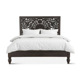 Taj King Bed in Hand Carved Vintage Brown from Home Trends & Design - Luna Furniture