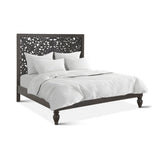 Taj King Bed in Hand Carved Vintage Brown from Home Trends & Design - Luna Furniture