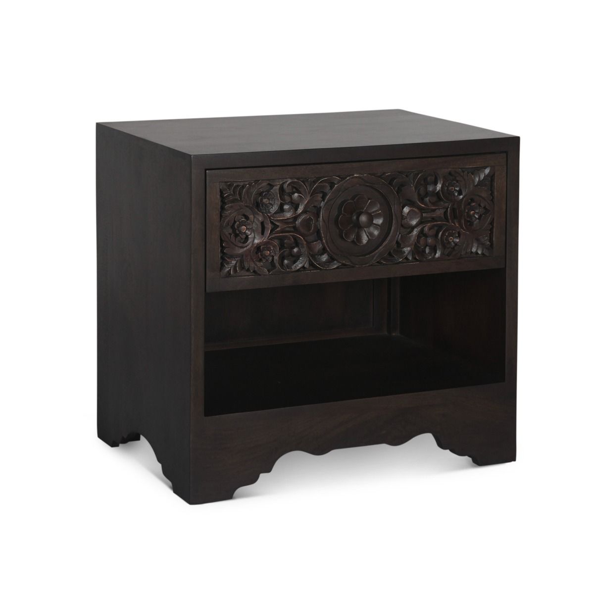 Taj 26" Nightstand with Plinth Base in Vintage Brown from Home Trends & Design - Luna Furniture