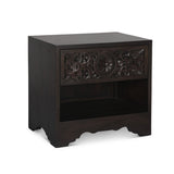 Taj 26" Nightstand with Plinth Base in Vintage Brown from Home Trends & Design - Luna Furniture