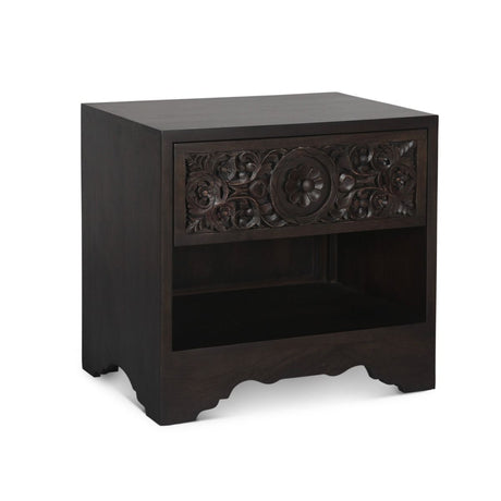 Taj 26" Nightstand with Plinth Base in Vintage Brown from Home Trends & Design - Luna Furniture