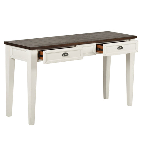Cayla Sofa Table, Dark Oak/White from Steve Silver - Luna Furniture
