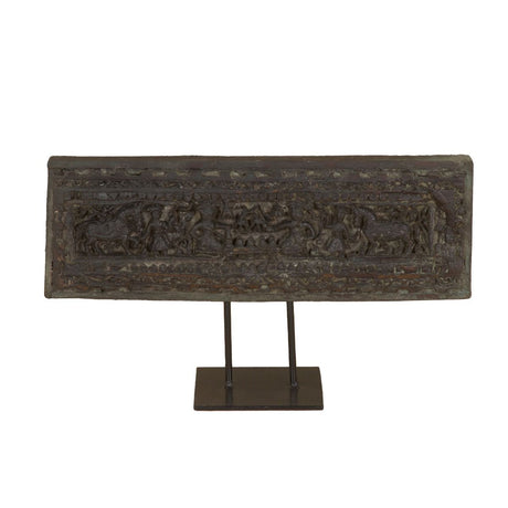 20" Carved Wood Panel on Iron Stand from Home Trends & Design - Luna Furniture