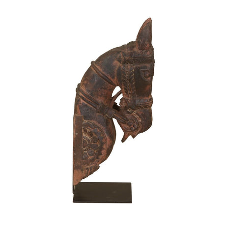 Wooden Horse Head on Iron Stand from Home Trends & Design - Luna Furniture