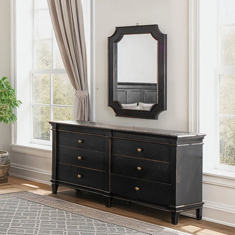 Turin 31" Mirror in Distressed Black from Home Trends & Design - Luna Furniture