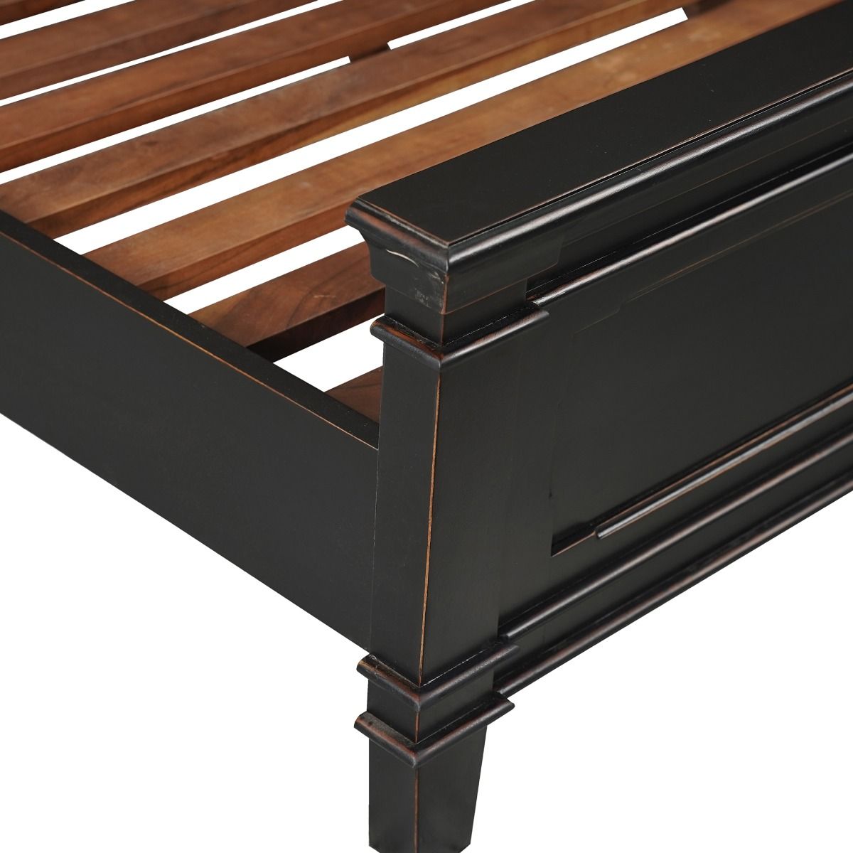 Turin King Bed in Distressed Black from Home Trends & Design - Luna Furniture