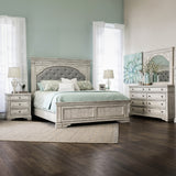 Highland Park Cathedral White 4-Piece King Bedroom Set (King Bed/DR/MR/NS) from Steve Silver - Luna Furniture