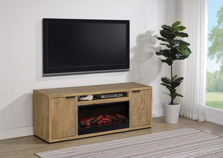Fuller Mango 60-inch 2-Door TV Stand Fireplace Media Console from Coaster - Luna Furniture