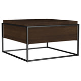 Fulton Dark Brown Square Mango Wood Coffee Table from Coaster - Luna Furniture