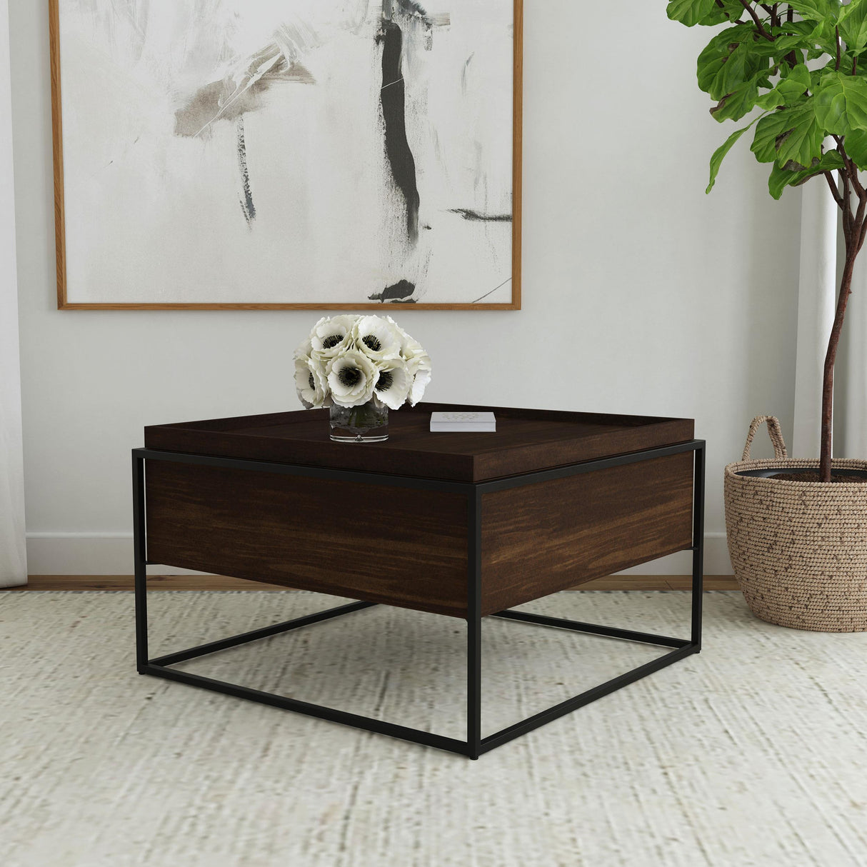 Fulton Dark Brown Square Mango Wood Coffee Table from Coaster - Luna Furniture