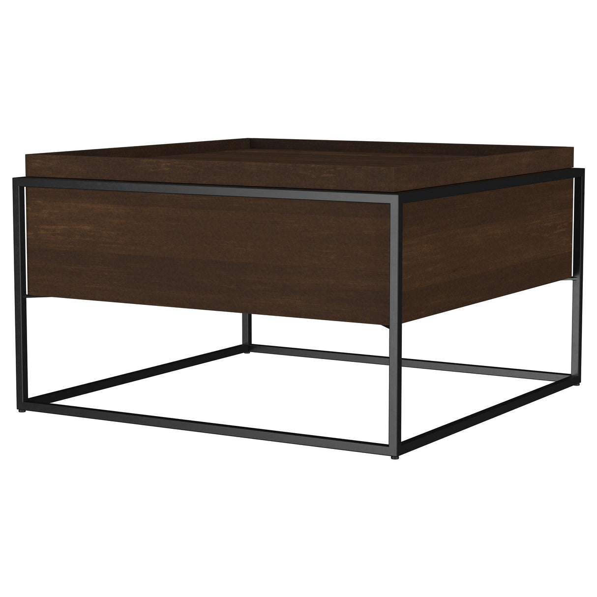 Fulton Dark Brown Square Mango Wood Coffee Table from Coaster - Luna Furniture