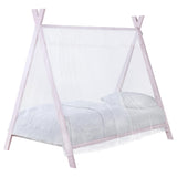 Fultonville Pink Metal Twin Tent Bed with 7-inch Mattress from Coaster - Luna Furniture