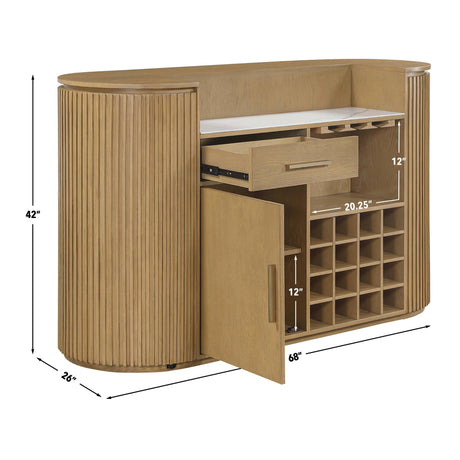 Colvin Toffee Reeded Bar from Steve Silver - Luna Furniture