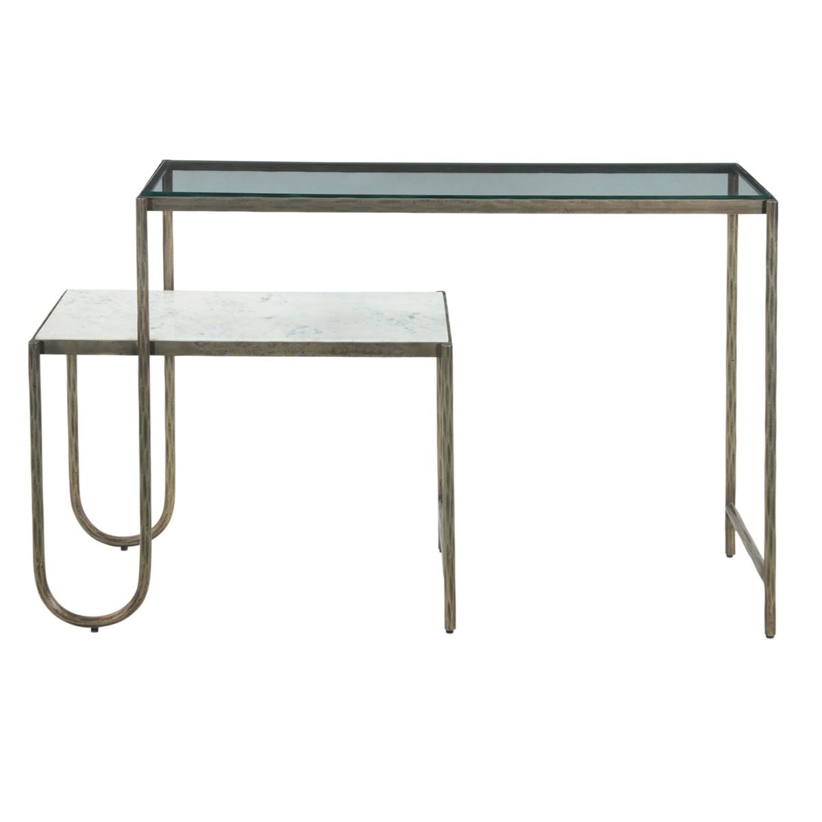 Venice 50" Nesting Console Table with Marble and Glass from Home Trends & Design - Luna Furniture