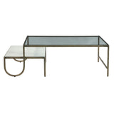 Venice 52" Nesting Coffee Table with Glass and Marble Top from Home Trends & Design - Luna Furniture