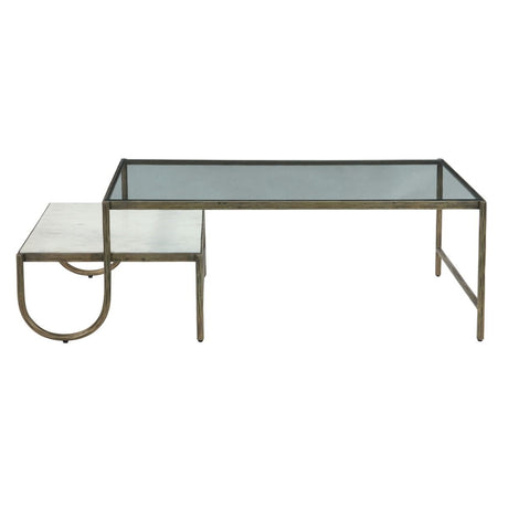Venice 52" Nesting Coffee Table with Glass and Marble Top from Home Trends & Design - Luna Furniture