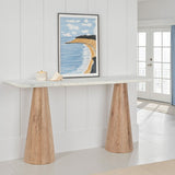 Vista 60" Console Table with White Travertine and Light Base from Home Trends & Design - Luna Furniture