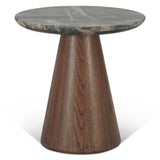 Vista 22" Side Table with Lava Marble and Dark Mango Base from Home Trends & Design - Luna Furniture
