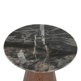 Vista 22" Side Table with Lava Marble and Dark Mango Base from Home Trends & Design - Luna Furniture