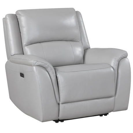 Alexandria Stone Top-Grain Leather Power Recliner from Steve Silver - Luna Furniture
