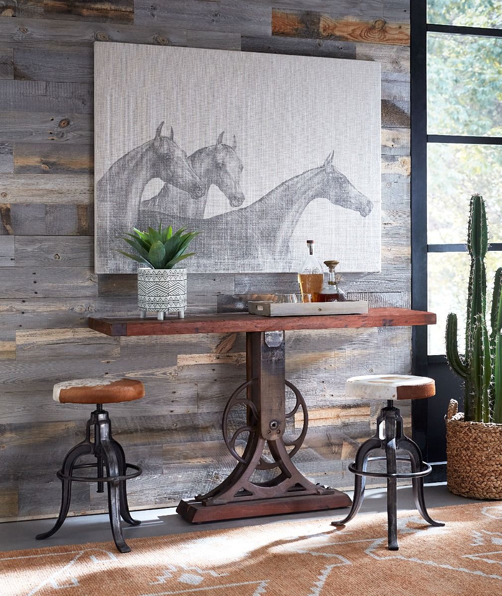 Wellington 13" Adjustable Stool in Brown Hair on Hide from Home Trends & Design - Luna Furniture