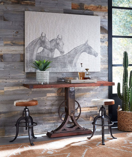 Wellington 13" Adjustable Stool in Brown Hair on Hide from Home Trends & Design - Luna Furniture