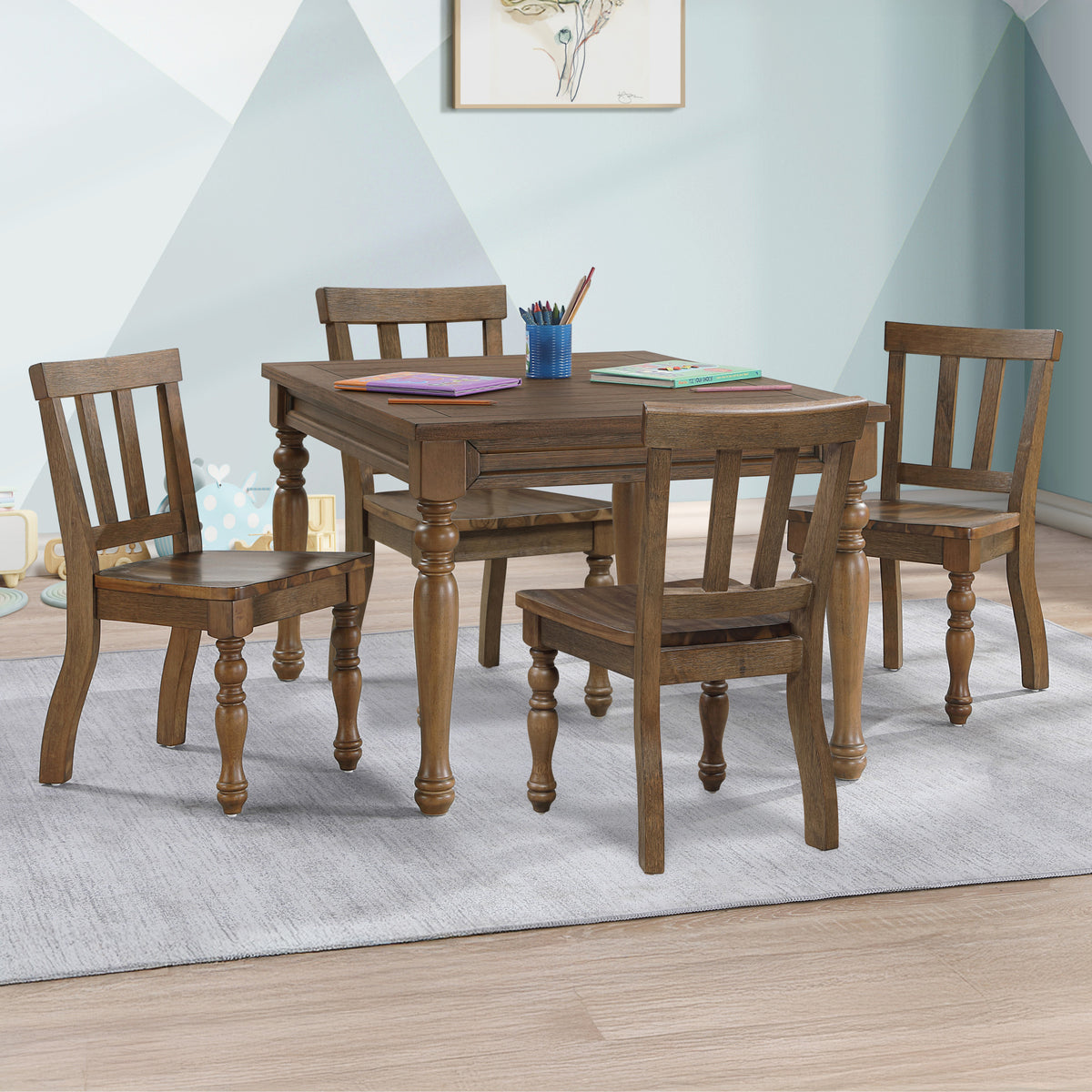 Joanna Mocha 5-Piece Kids Dining Set from Steve Silver - Luna Furniture